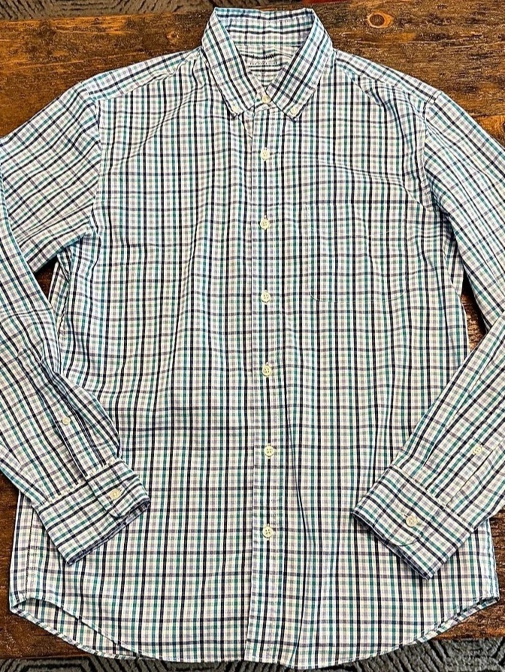J.Crew The Offshore Performance Shirt Plaid Button Down Shirt in Blue & Green
